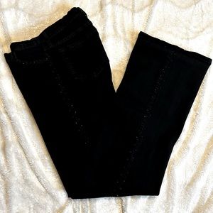 NYDJ | Size 10 Black Wide leg Jeans | Sequin details